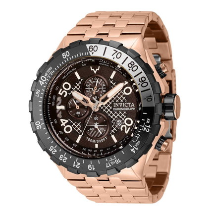 Invicta Men's Watch - Aviator Chrono Dark Red Dial Stainless Steel Bracelet | 40134 ,