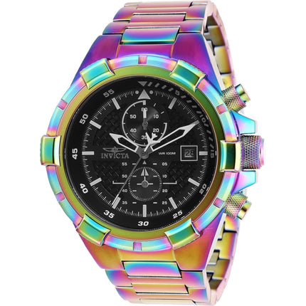 Invicta Men's Watch - Aviator Chronograph Black Dial Iridescent Bracelet | 28135 ,