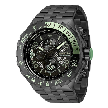 Invicta Men's Watch - Aviator Chronograph Black Dial Stainless Steel Bracelet | 40135 ,