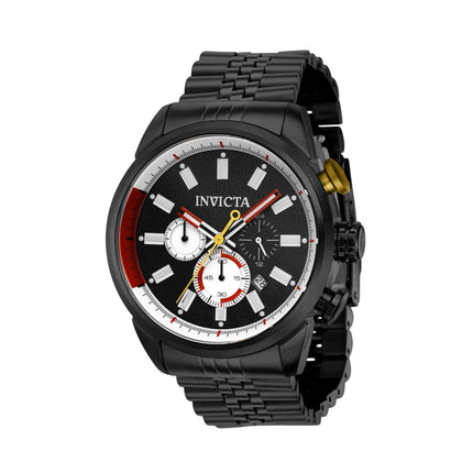 Invicta Men's Watch - Aviator Chronograph Date Display Black Steel Bracelet | 39947 ,