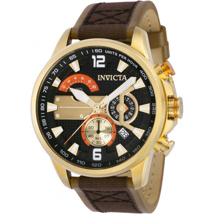 Invicta Men's Watch - Aviator Quartz Chrono Date Display Black and Gold Dial | 41689 ,