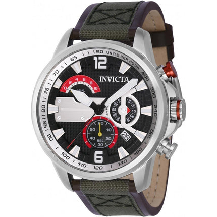 Invicta Men's Watch - Aviator Quartz Chronograph Black and Silver Tone Dial | 41685 ,