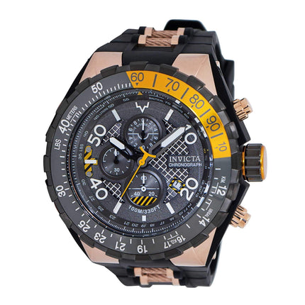 Invicta Men's Watch - Aviator Quartz Chronograph Grey Dial Black Rubber Strap | 40124 ,