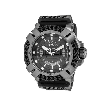 Invicta Men's Watch - Bolt Black Rubber Strap Date Display Chain Link Bezel | 37521 ,