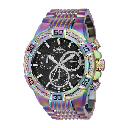 Invicta Men's Watch - Bolt Chronograph Black Dial Iridescent Steel Bracelet | 43635 ,
