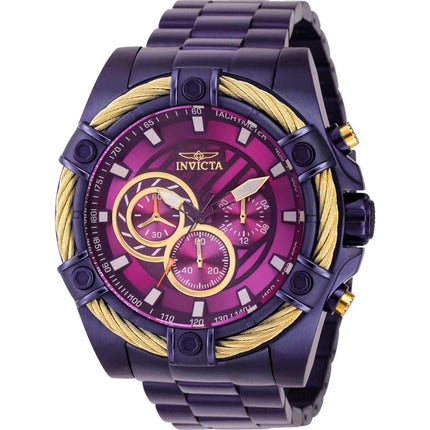 Invicta Men's Watch - Bolt Chronograph Purple and Gold Tone Dial SS Bracelet | 38958 ,