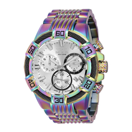 Invicta Men's Watch - Bolt Chronograph Silver Dial Iridescent Steel Bracelet | 43636 ,