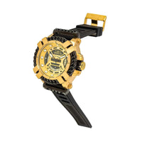 Invicta Men's Watch - Bolt Gold and Black Dial Rubber Strap Chain Link Bezel | 37519 ,