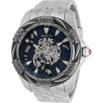 Invicta Men's Watch - Bolt King Snake Semi Skeleton Dial Silver Bracelet | 32318 ,