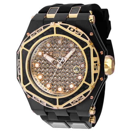 Invicta Men's Watch - Carbon Hawk Automatic Silver and Gold Dial Rubber Strap | 38912 ,
