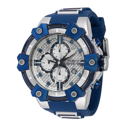 Invicta Men's Watch - Carbon Hawk Chronograph Silver Dial Blue Rubber Strap | 37280 ,