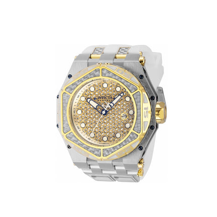 Invicta Men's Watch - Carbon Hawk Silver Glass Fiber and Gold Dial Strap | 38908 ,