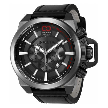 Invicta Men's Watch - Corduba Chronograph Grey and Black Dial Leather Strap | 43850 ,