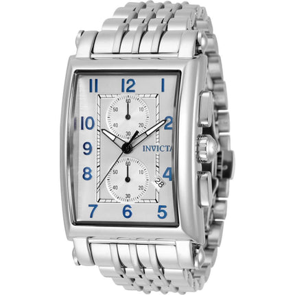 Invicta Men's Watch - Cuadro Quartz Chronograph Silver Dial Steel Bracelet | 34831 ,