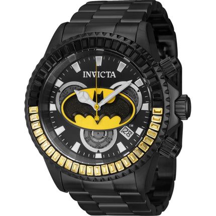 Invicta Men's Watch - DC Comics Batman Chrono Black and Yellow Dial Bracelet | 41273 ,