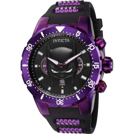 Invicta Men's Watch - DC Comics Batman Chronograph Black and Purple Dial Strap | 41389 ,
