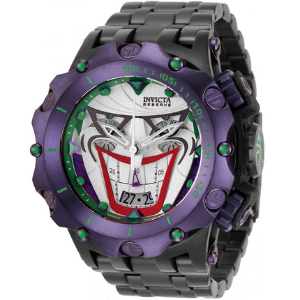 Invicta Men's Watch - DC Comics Joker Chronograph Purple Bezel Black Bracelet | 33594 ,