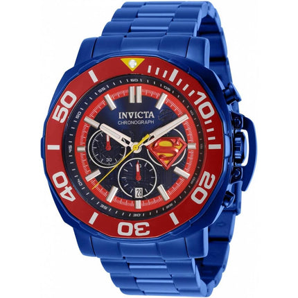 Invicta Men's Watch - DC Comics Superman Blue and Red Dial Steel Bracelet | 35077 ,