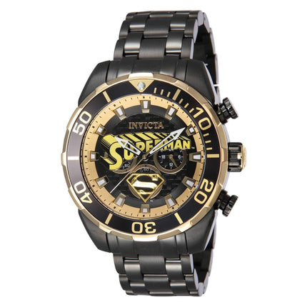 Invicta Men's Watch - DC Comics Superman Chronograph Black Steel Bracelet | 43559 ,
