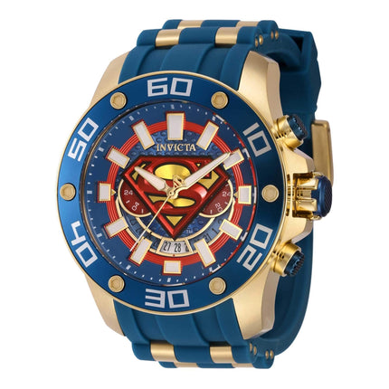 Invicta Men's Watch - DC Comics Superman Date Display Blue and Gold Strap | 43591 ,