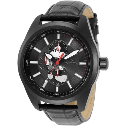 Invicta Men's Watch - Disney Mickey Mouse Quartz Black Dial Leather Strap | 34087 ,