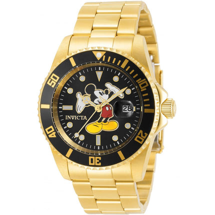 Invicta Men's Watch - Disney Mickey Mouse Quartz Yellow Gold Steel Bracelet | 32384 ,