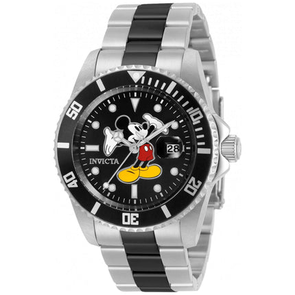 Invicta Men's Watch - Disney Mickey Mouse Silver Tone and Black Bracelet | 32385 ,