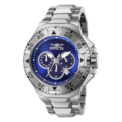 Invicta Men's Watch - Excursion Chronograph Date Display Silver and Blue Dial | 43645 ,