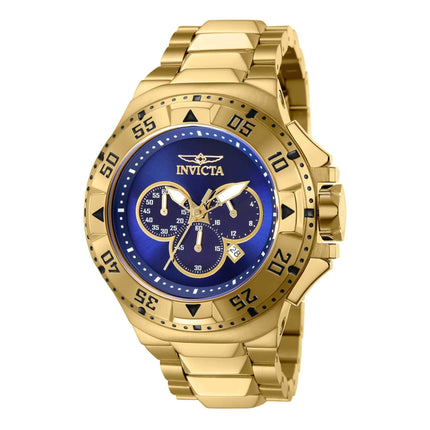 Invicta Men's Watch - Excursion Quartz Chronograph Gold Tone and Blue Dial | 43648 ,