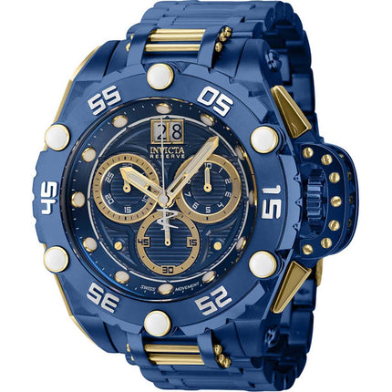Invicta Men's Watch - Flying Fox Chrono Dark Blue and Gold Dial SS Bracelet | 38744 ,
