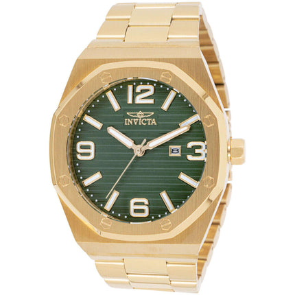 Invicta Men's Watch - Huracan Quartz Green Dial Yellow Gold Bracelet | 45784 ,