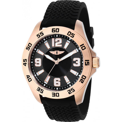 Invicta Men's Watch - I by Invicta Quartz Rose Gold SS Case Black Strap | IBI36516 ,