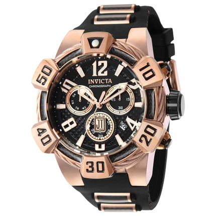 Invicta Men's Watch - Jason Taylor Chronograph Black and Rose Gold Strap | 40443 ,
