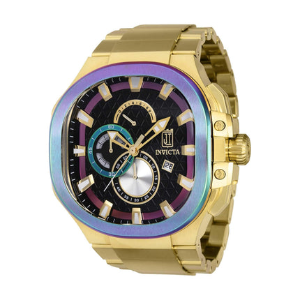 Invicta Men's Watch - Jason Taylor Quartz Black Dial Yellow Gold Bracelet | 39941 ,