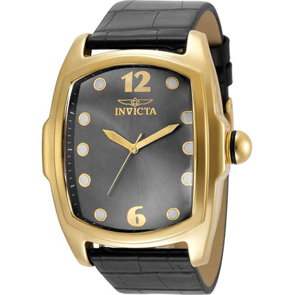 Invicta Men's Watch - Lupah Japanese Quartz Leather Strap Charcoal Dial | 35377 ,