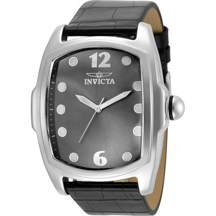 Invicta Men's Watch - Lupah Japanese Quartz Leather Strap Grey Dial SS Case | 35372 ,