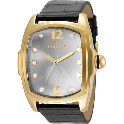 Invicta Men's Watch - Lupah Japanese Quartz Leather Strap Silver Dial SS Case | 35374 ,
