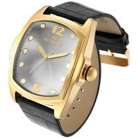 Invicta Men's Watch - Lupah Japanese Quartz Leather Strap Silver Dial SS Case | 35374 ,