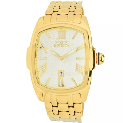 Invicta Men's Watch - Lupah Silver with Chevron Pattern Dial Yellow Bracelet | 39828 ,