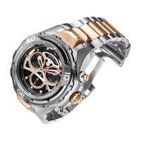 Invicta Men's Watch - Mammoth Day-Date Black Dial Rose Gold, Silver Bracelet | 38088 ,