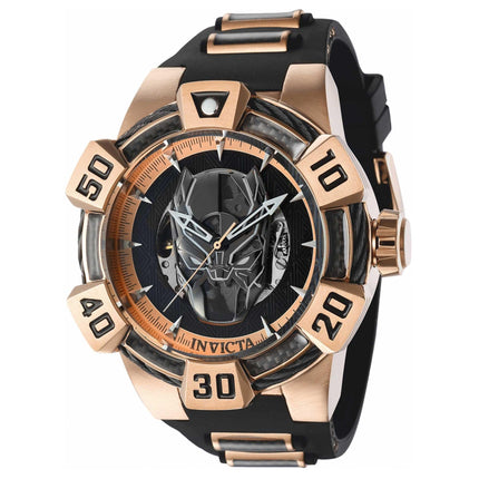 Invicta Men's Watch - Marvel Black Panther Black and Rose Gold Dial Strap | 40999 ,