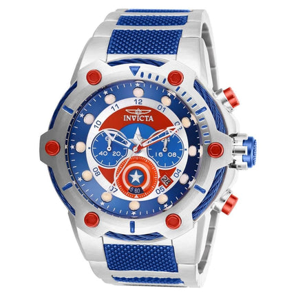 Invicta Men's Watch - Marvel Captain America Silver Tone and Blue Bracelet | 27965 ,