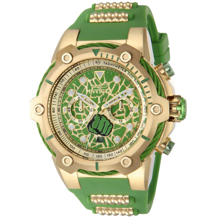 Invicta Men's Watch - Marvel Hulk Quartz Chronograph Green and Gold Dial Strap | 43045 ,
