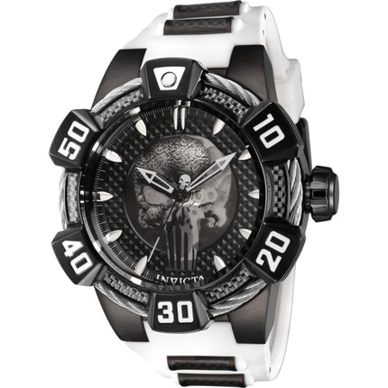 Invicta Men's Watch - Marvel Punisher Black and Silver Tone Dial Automatic | 41016 ,