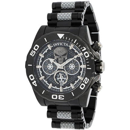 Invicta Men's Watch - Marvel Punisher Black and Silver Tone Dial Bracelet | 37684 ,