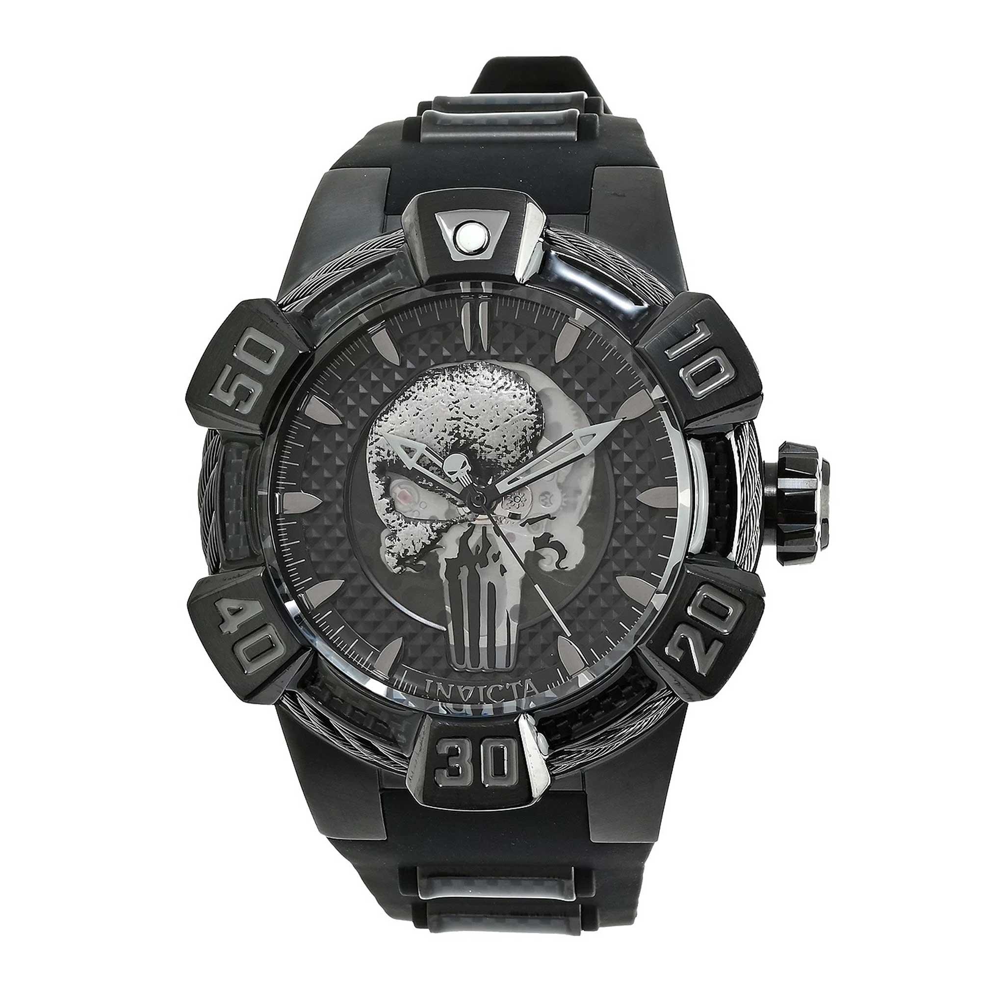 Invicta Men's Watch - Marvel Punisher Black Carbon Fiber and