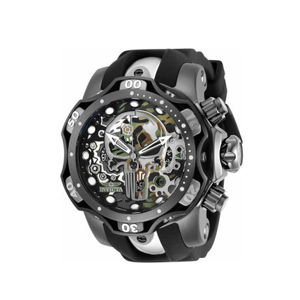 Invicta Men's Watch - Marvel Punisher Chronograph Silver and Black Strap | 30630 ,