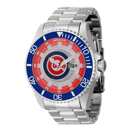 Invicta Men's Watch - MLB Chicago Cubs Rotating Bezel Silver Steel Bracelet | 43458 ,