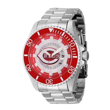 Invicta Men's Watch - MLB Cincinnati Reds Rotating Bezel Silver Steel Bracelet | 43460 ,
