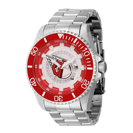 Invicta Men's Watch - MLB Cleveland Guardians Rotating Bezel Silver Bracelet | 43461 ,